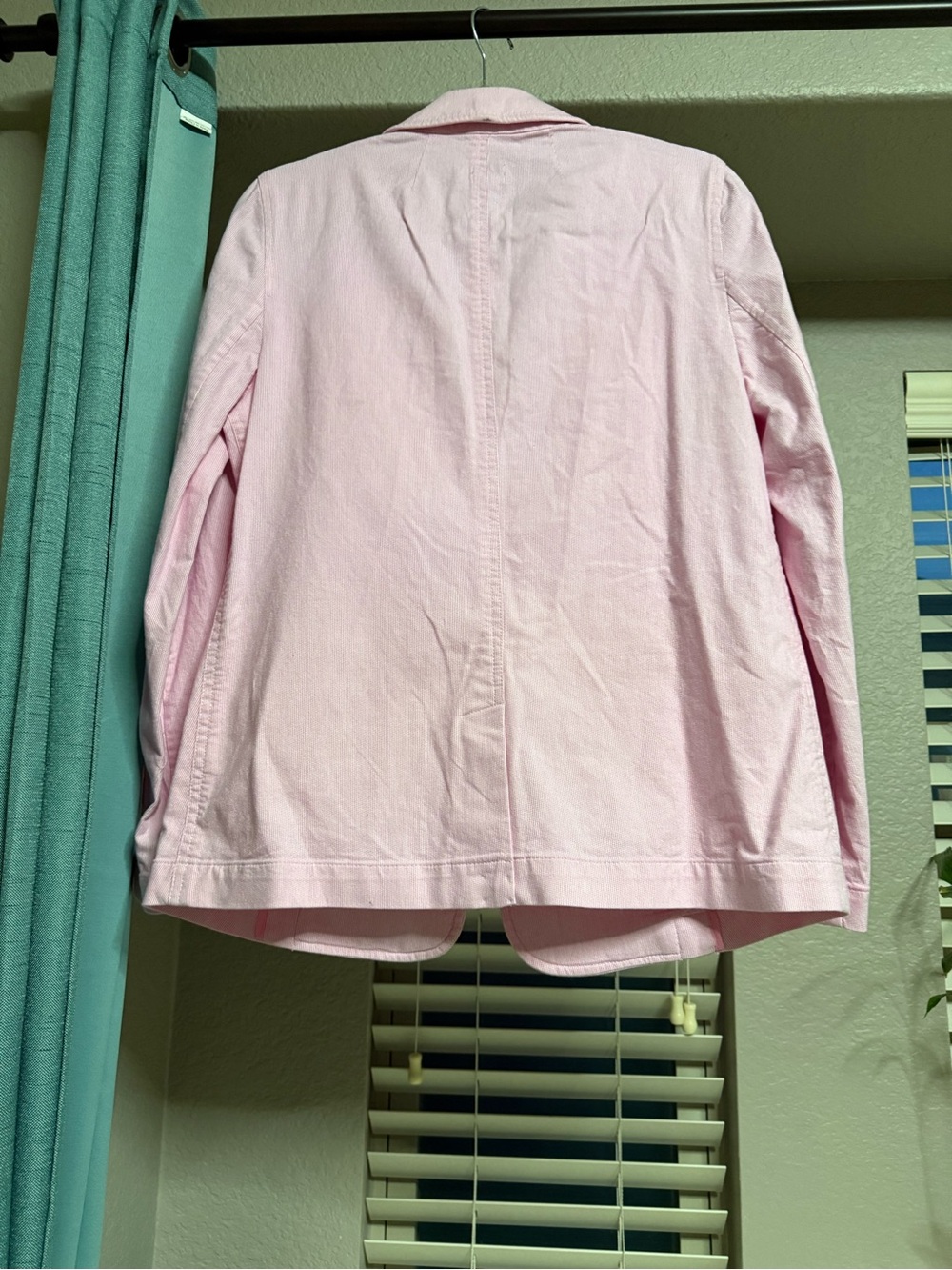 J. Crew Light Pink Pin Strip Single-Button Cotton Blazer - Picture 4 of 6